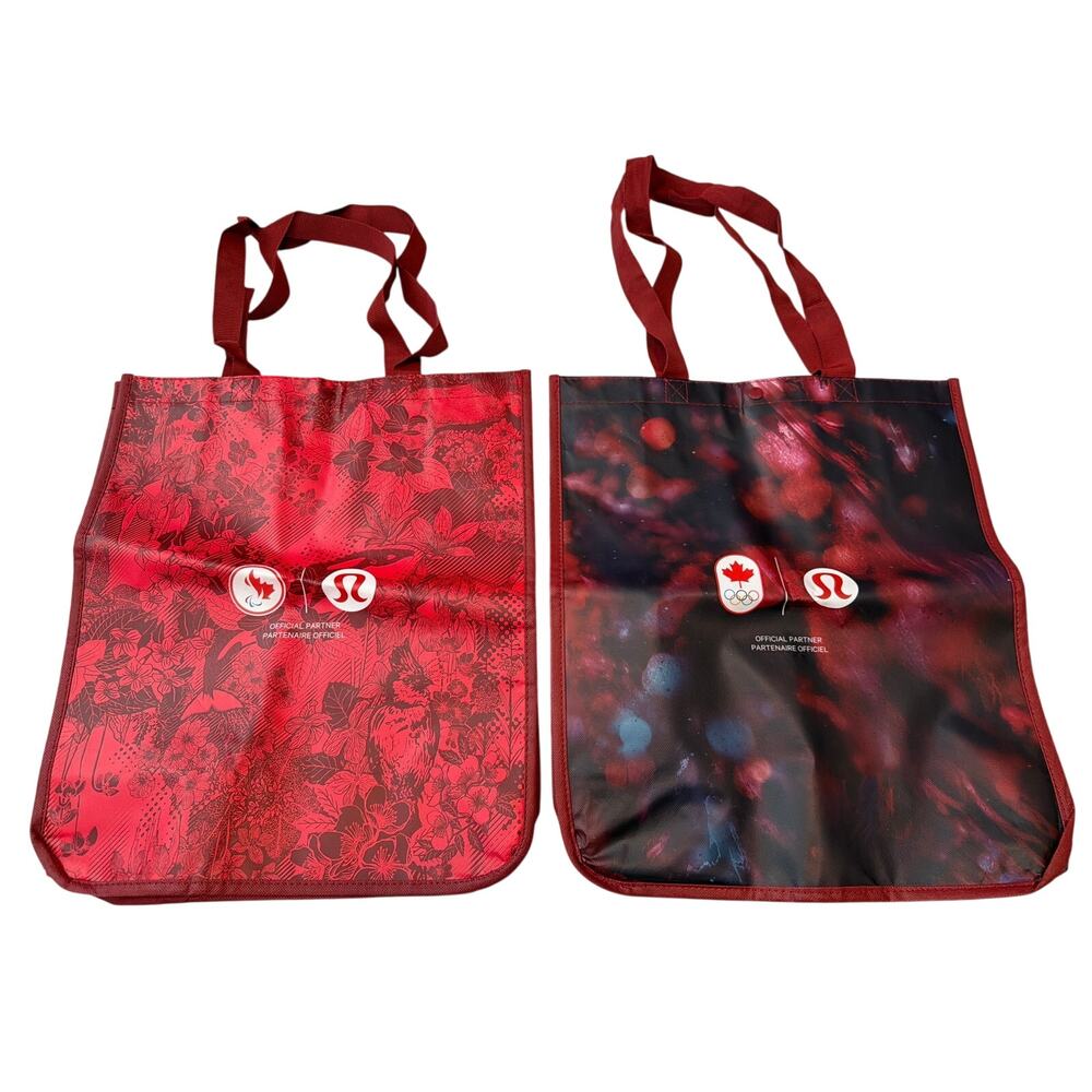 BUNDLE Size LARGE Lululemon TEAM CANADA 2024 Reusable Shopping Bags